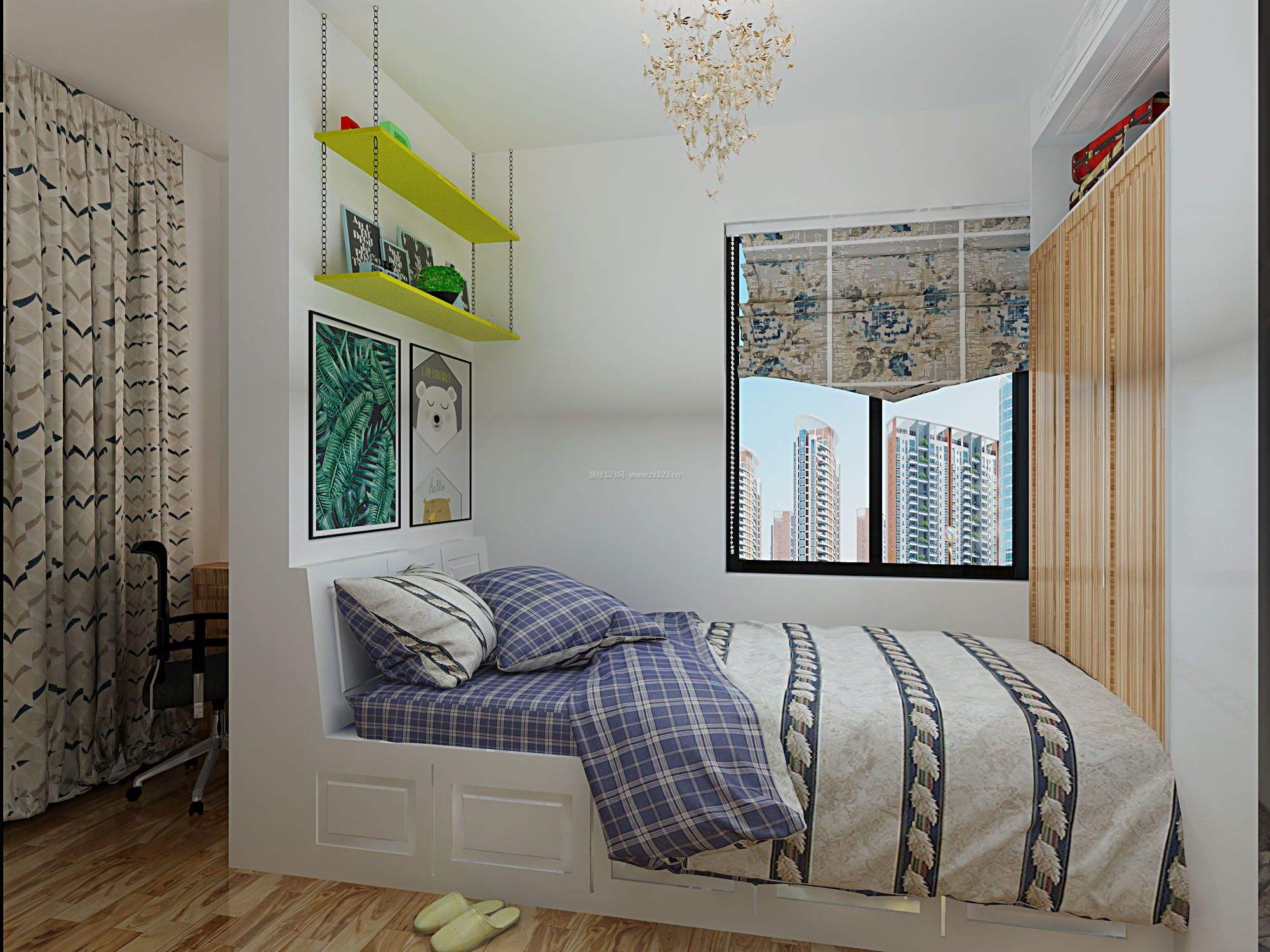 '><p>6平米卧室装修</p><p>1、简化区域划分</p><p>6平米小空间相对来说比较狭小，我们在空间划分时，尽量不要将区域划分过于复杂，否则会造成视觉的阻碍与空间的浪费。</p><p>2、墙面颜色</p><p>小卧室采光相对来说比较有限，建议小户型墙面色彩尽量选择亮色系，在一定程度上可以扩大视觉上的空间面积，比如说浅蓝色、米黄色、白色等等。</p><img src=